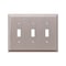 Amerelle Wall Plate, Number of Gangs: 3 Steel, Steel, Brushed Nickel Finish, Gray 163TTTBN - alternate 1